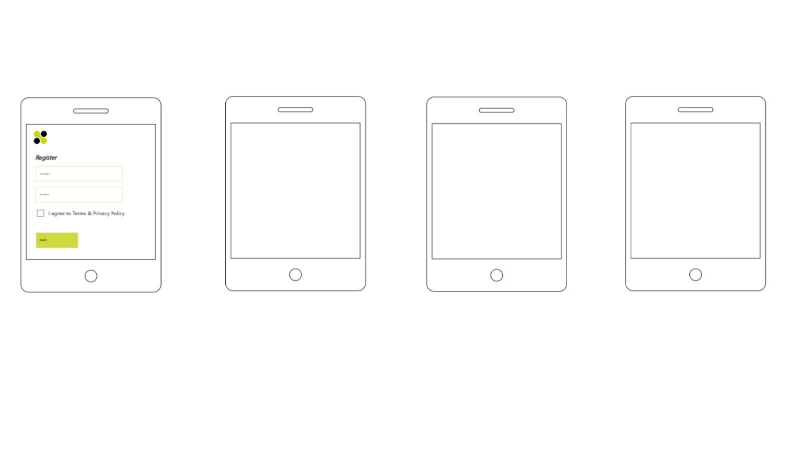 App Wireframe Tablet Vorlage