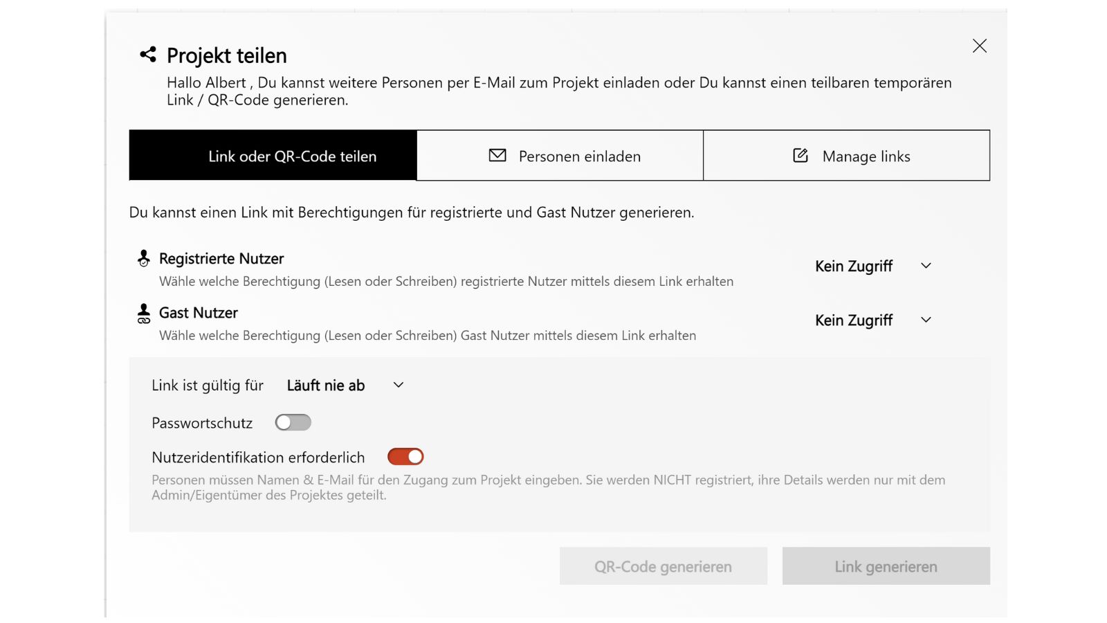Collaboard Personen Einladen