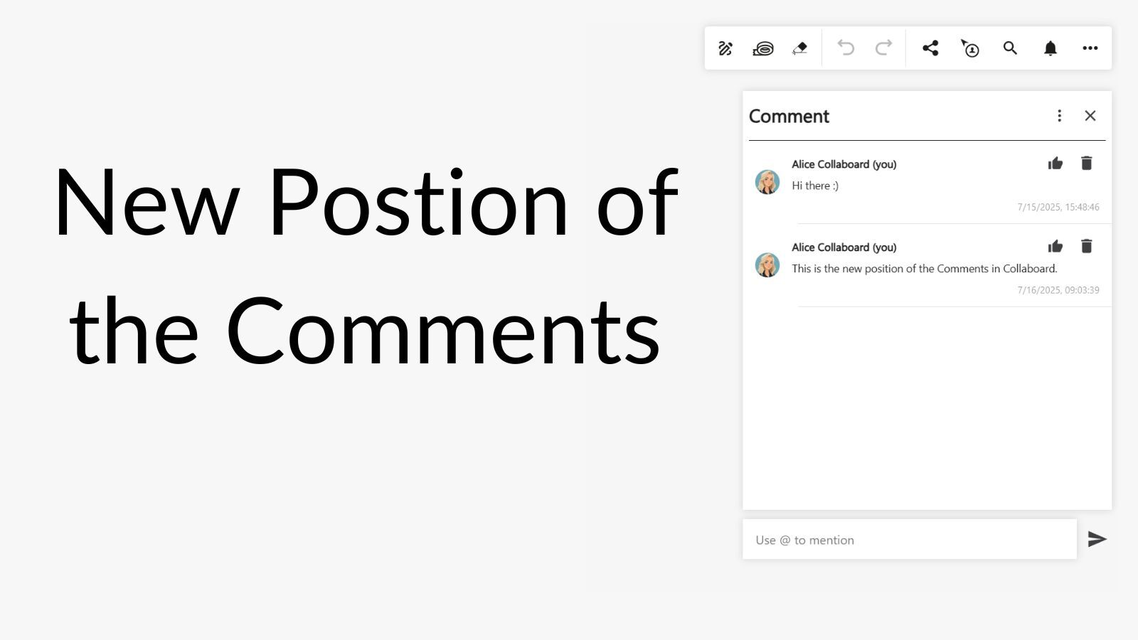 Comments new Position