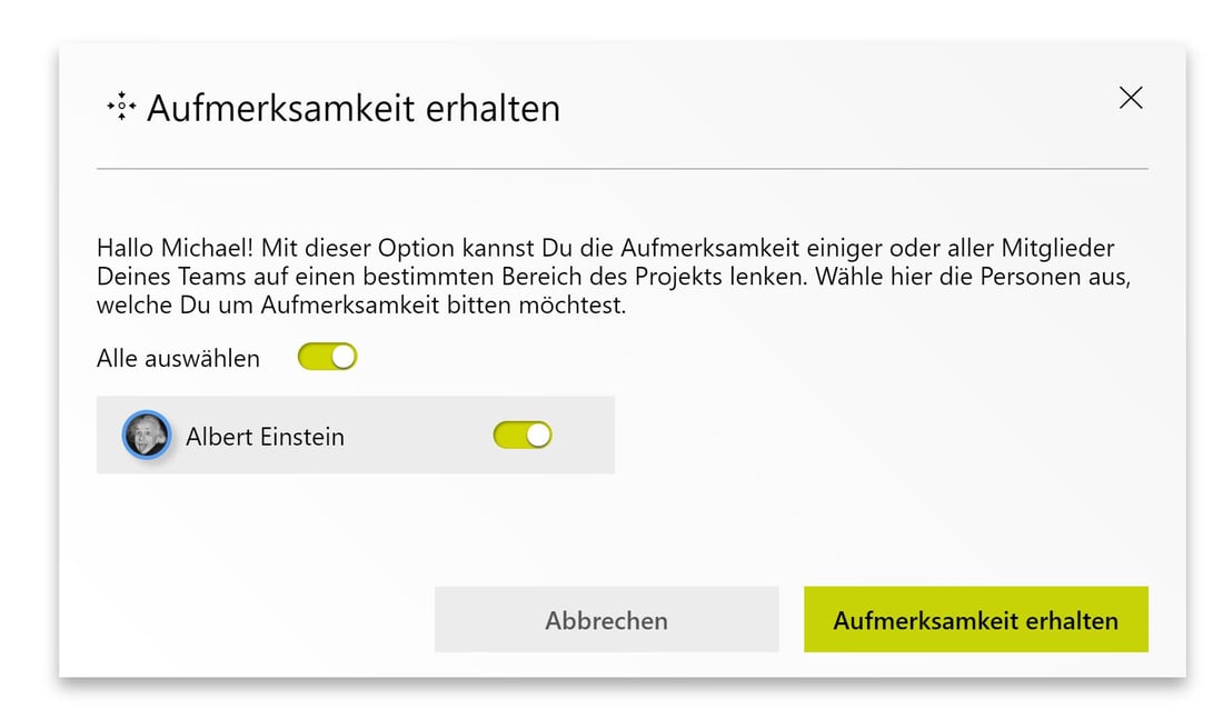Collaboard Feature Aufmerksamkeit-erhalten