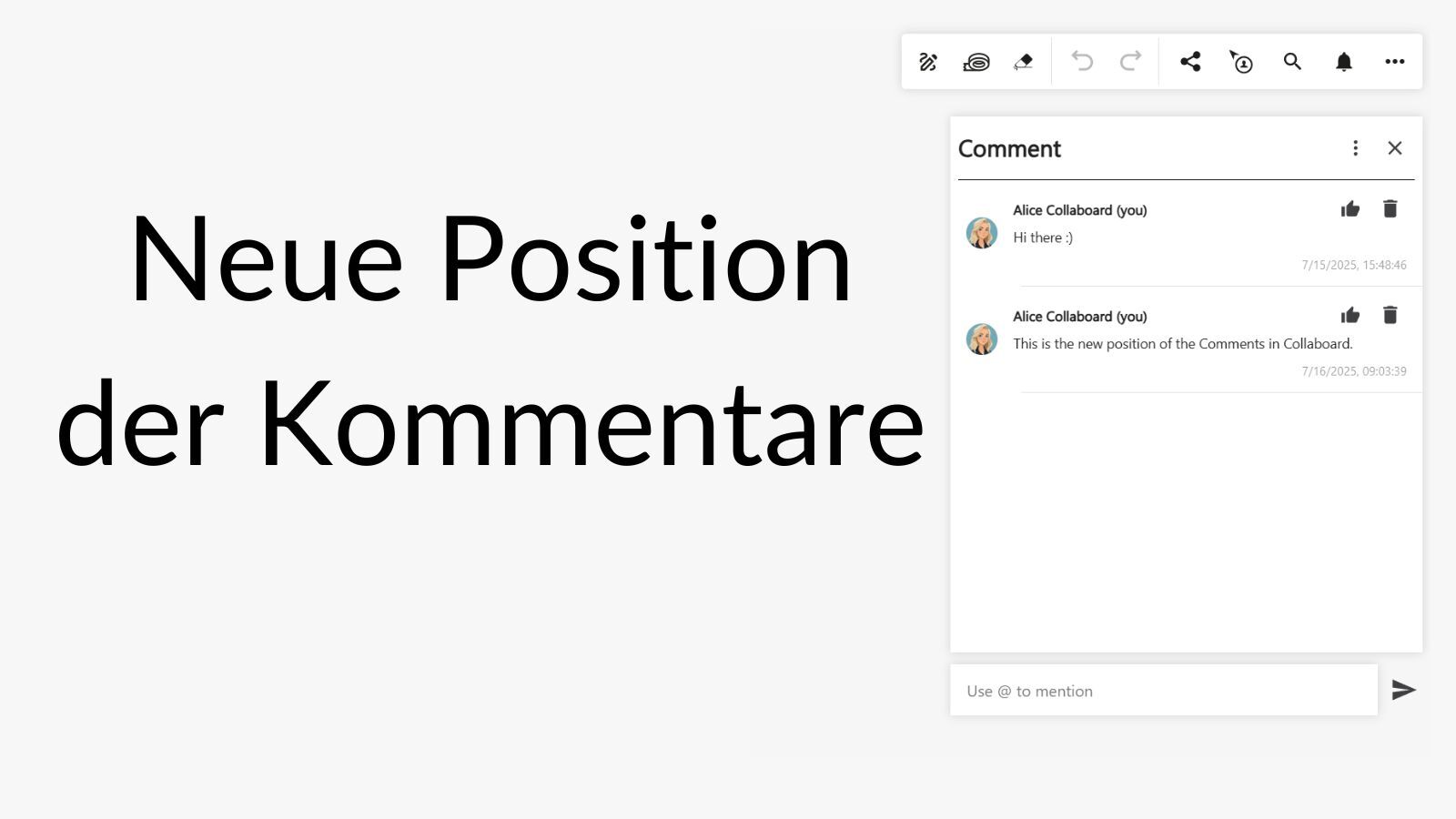 Kommentare neue Position