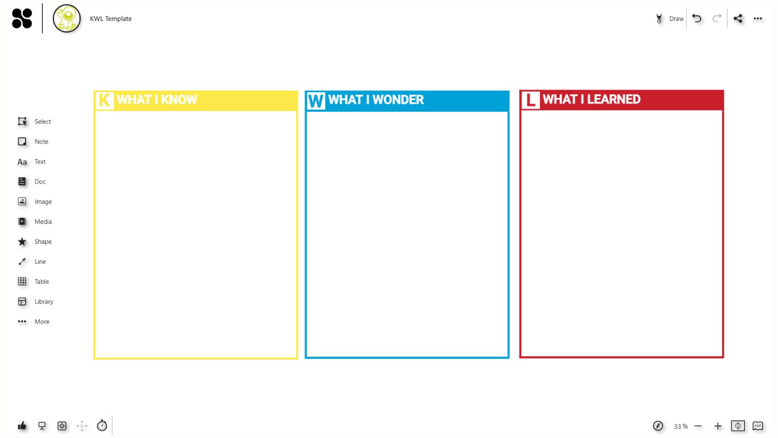KWL Chart Template
