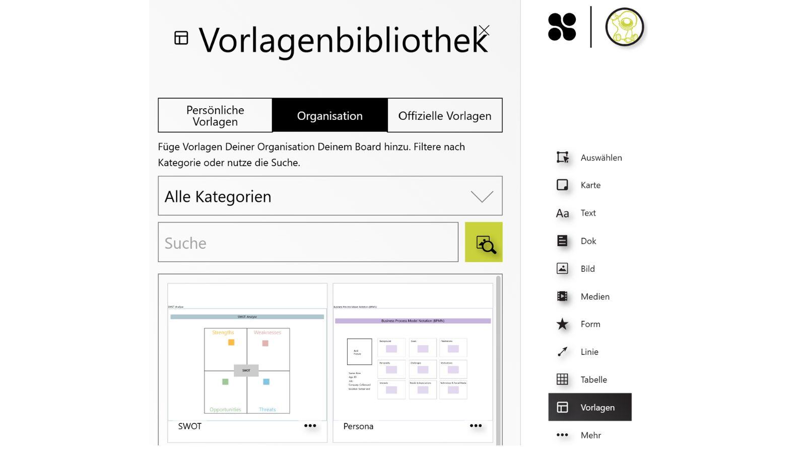 Organisationsvorlagen