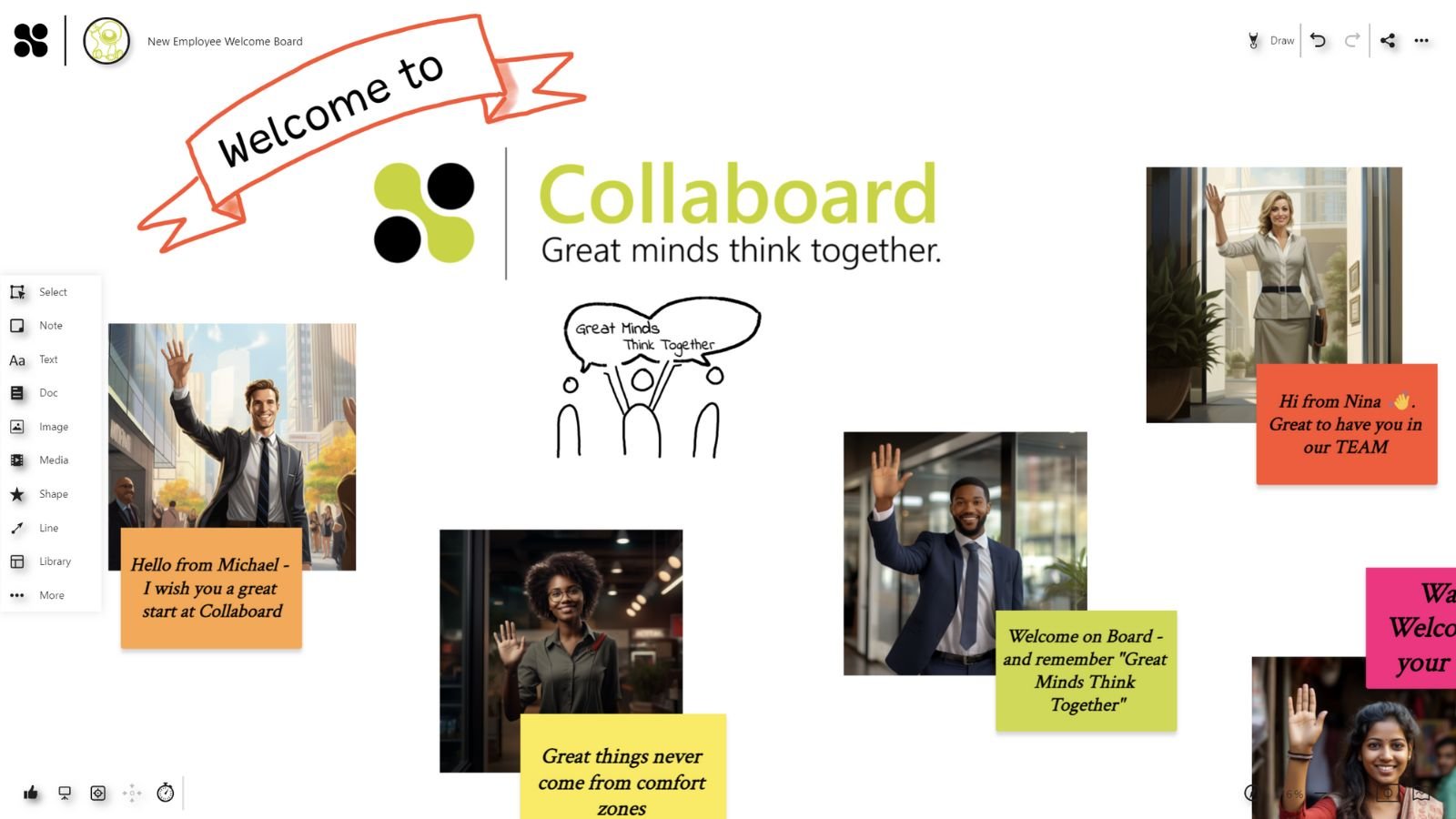 Welcome Board for new employees