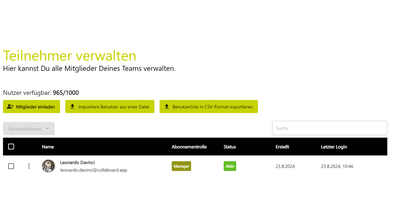 Teilnehmer verwalten